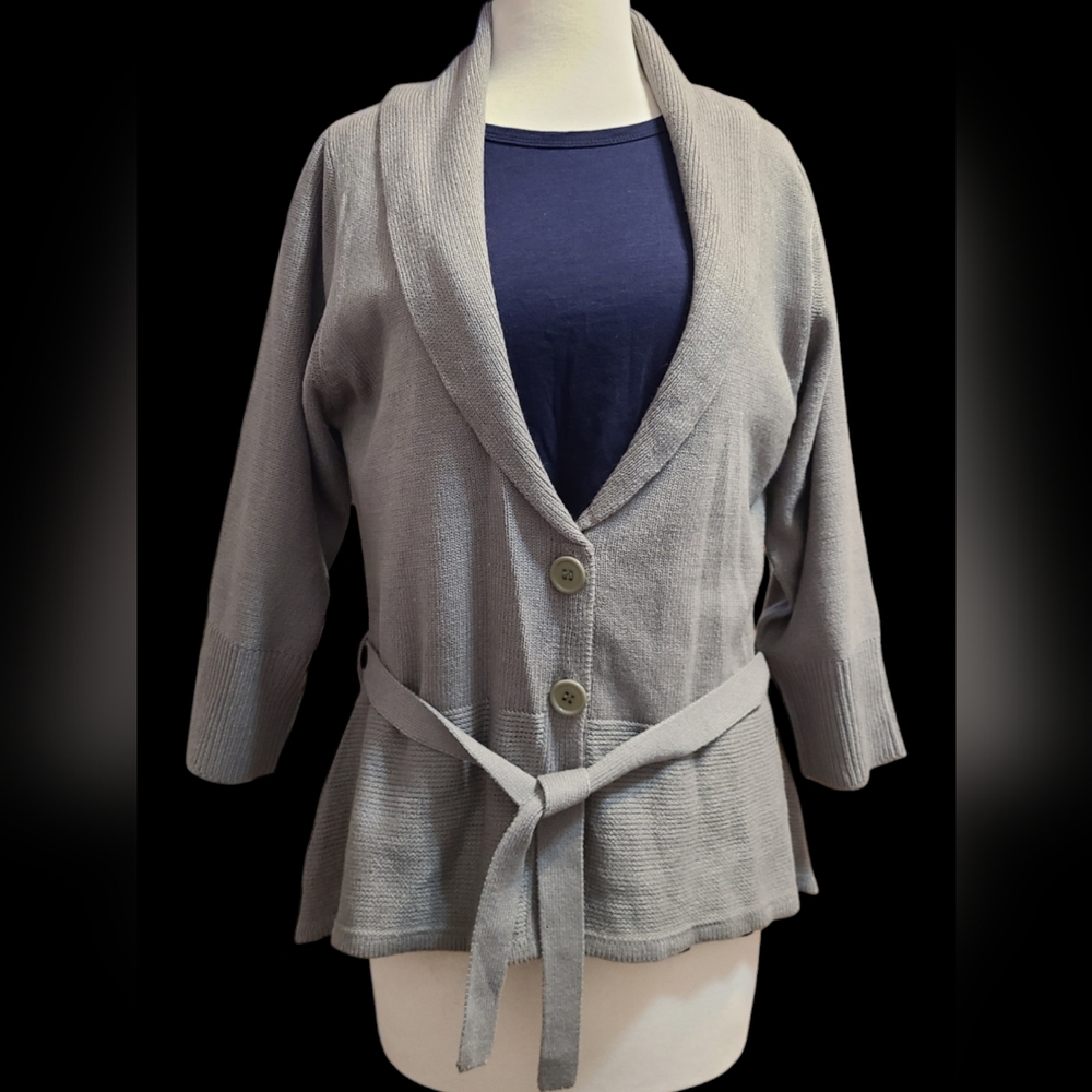 Stephanie Ragers size XL gray cardigan sweater - Picture 1 of 8